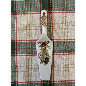 Vintage Christmas Garland Ceramic Cake Server Andrea By Sadek Holly Decoration 1